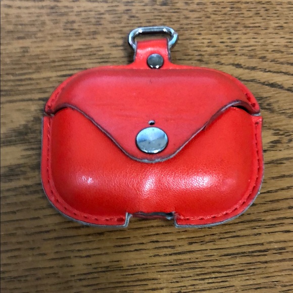 Red Leather AirPods Pro Case - Picture 2 of 4